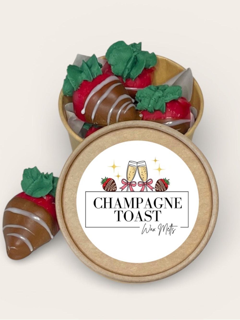 Champagne Toast Soy Wax Melts 2.5oz Jar Handmade Strong Scent Home Fragrance